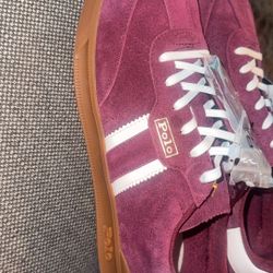 POLO RALPH LAUREN AERA TOP LACE - TRAINERS - WINE/OFF WHITE Size 10.5