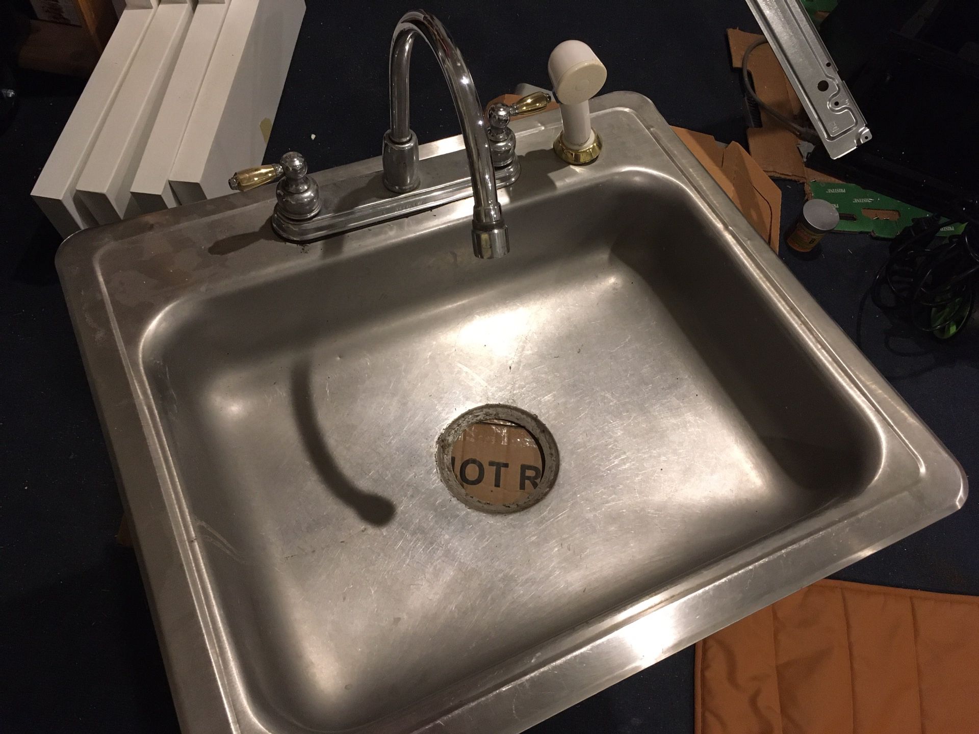 Stainless Steel Sink With Faucet And Sprayer