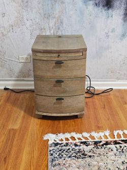 Wooden 3-Drawer Nightstand with Top Storage