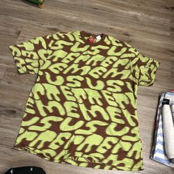 SUPREME Stacked Script Intarsia Short Sleeve Top SS23 Brown size Large