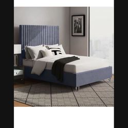 Grey Upholstered Bed