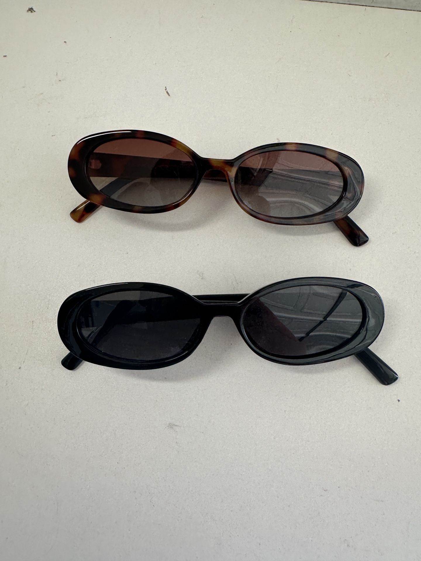 (2) VANLINKER Polarized Retro Oval Sunglasses Black And Tortoise Shell
