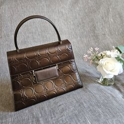 Authentic Salvatore Ferragamo Designer Luxury Maroon Handbag 