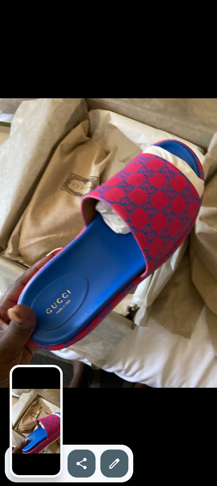 Size 10 Gucci Slides Band New