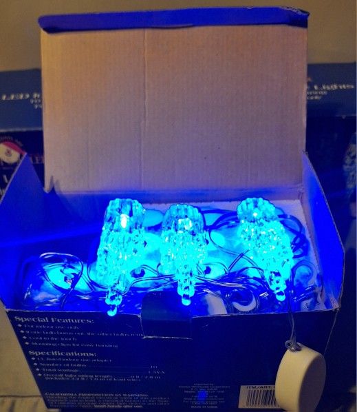 LED Icicle-Style String Lights By Kurt S. Adler INDOOR Use Only-(4 Boxes)-$60.00 For All