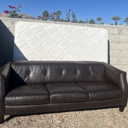 Large Brown Faux Leather Sofa PICKUP TODAY @Palm Desert 
