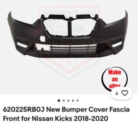 New Bumper Cover Fascia Front for Nissan Kicks 2018-2020