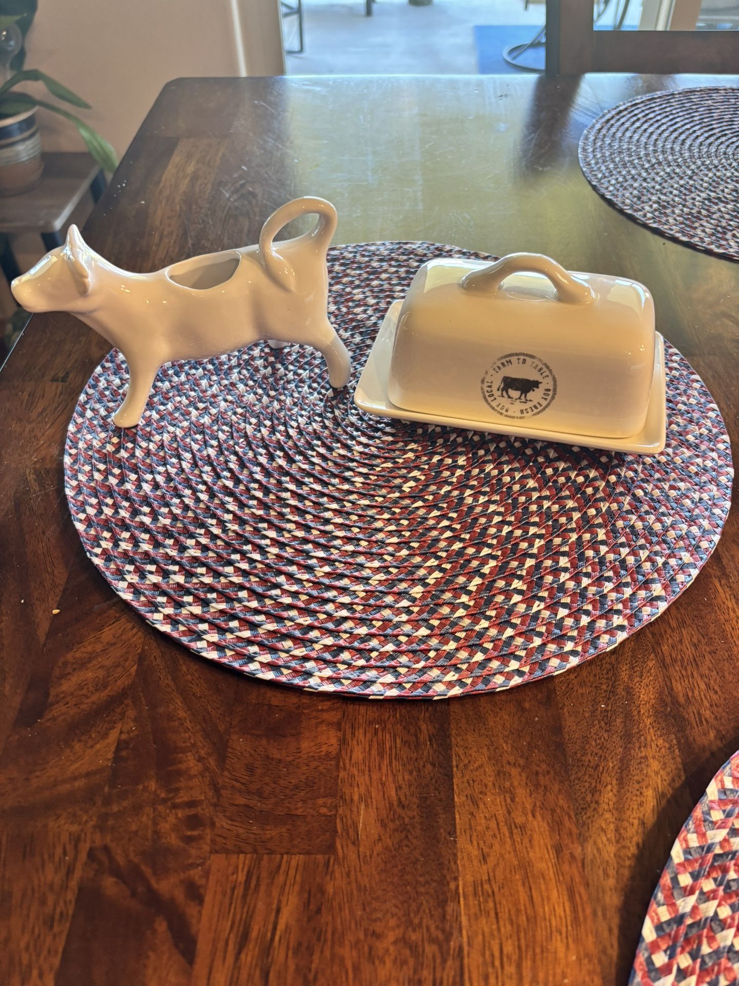 Vintage cow creamer and butter dish