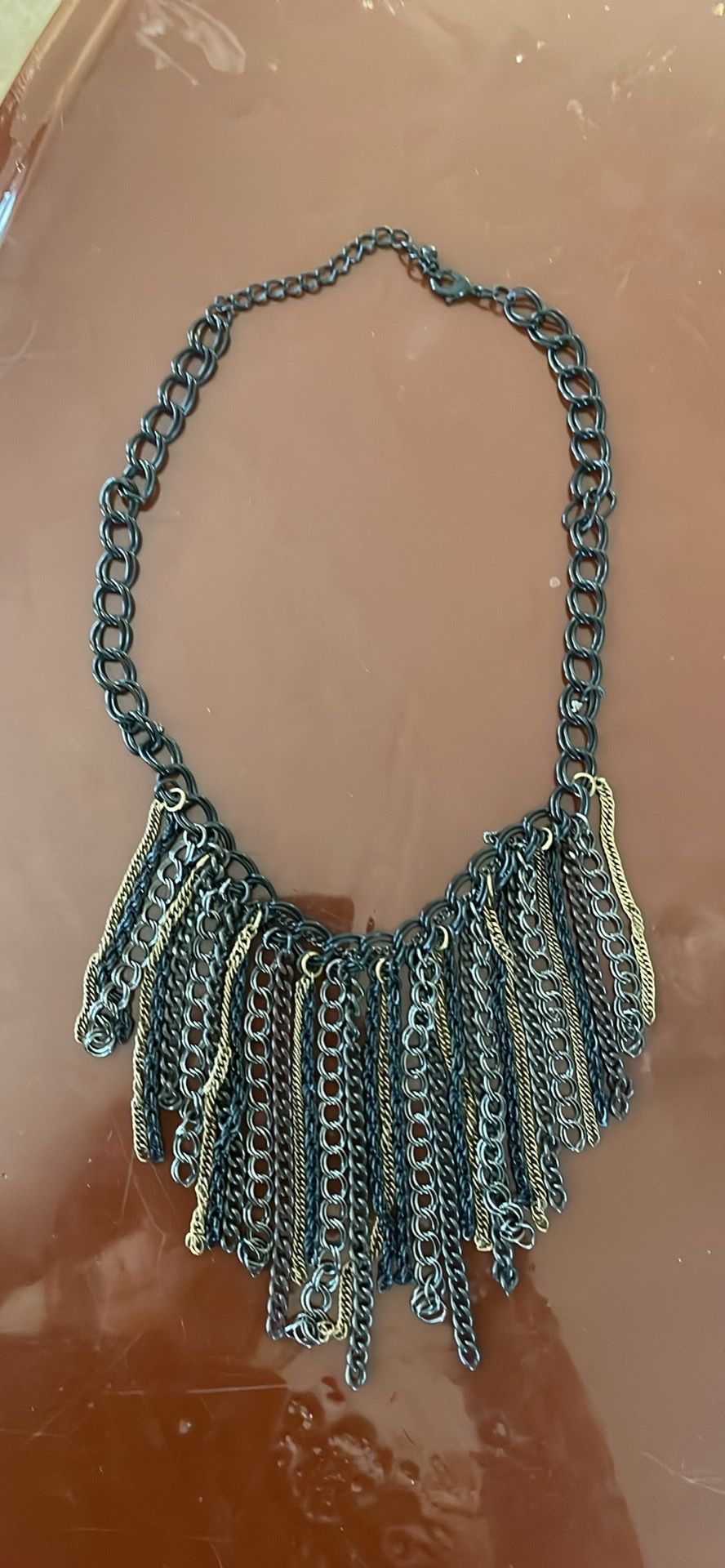 Black Gold Silver Chain Necklace