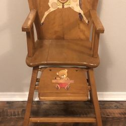 Vintage Wooden High Chair 