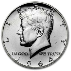 Half Dollar 1964 Silver Coin USA 🇺🇸 