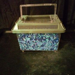 Mini Portable Fish Tank With Pebbles.