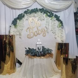 Oh Baby Ballon Garland And Decor White And Gold