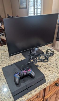 PlayStation 4 with monitor and headset
