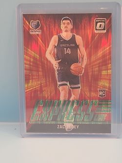 Zach Edey 2024-25 Donruss Optic Express Lane Green Shock RC /149 #10 Memphis