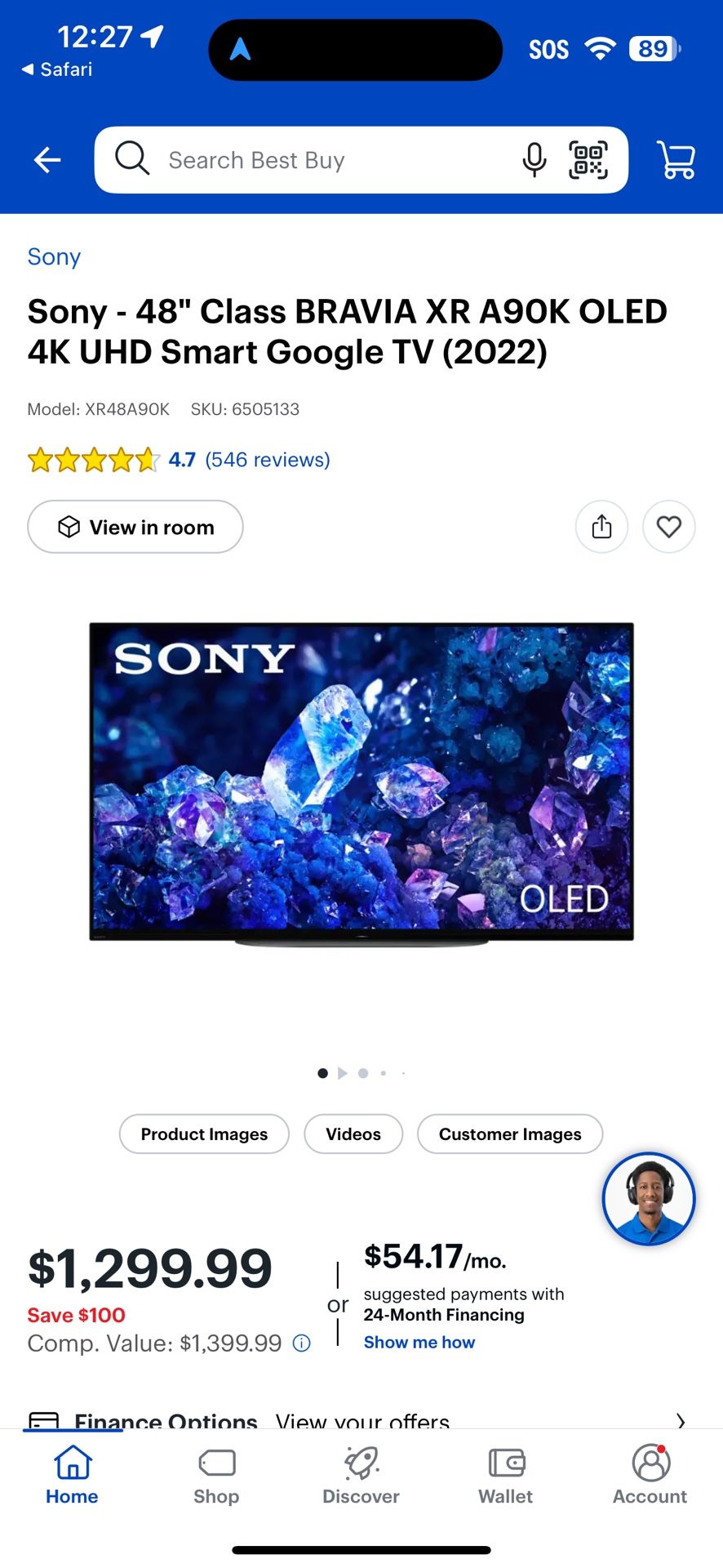 Sony - 48" BRAVIA XR A90K OLED 4K Smart TV (2022)