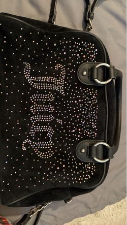 Juicy Couture Black Velvet Rhinestone Handbag