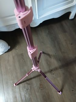 Pink lightweight adjustable tripod stand
