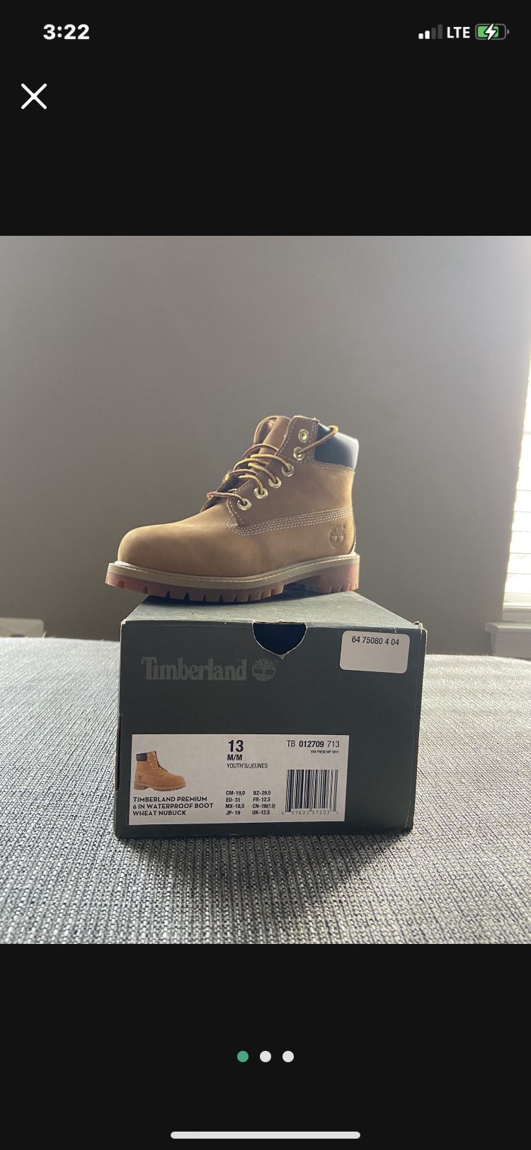 Timberland Boots 13 M/YOUTH'S /  JEUNES