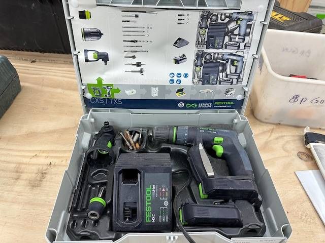 Festool CXS Cordless Drill + 2 Batteries + Right Angle – $200 (Rainier, WA)
