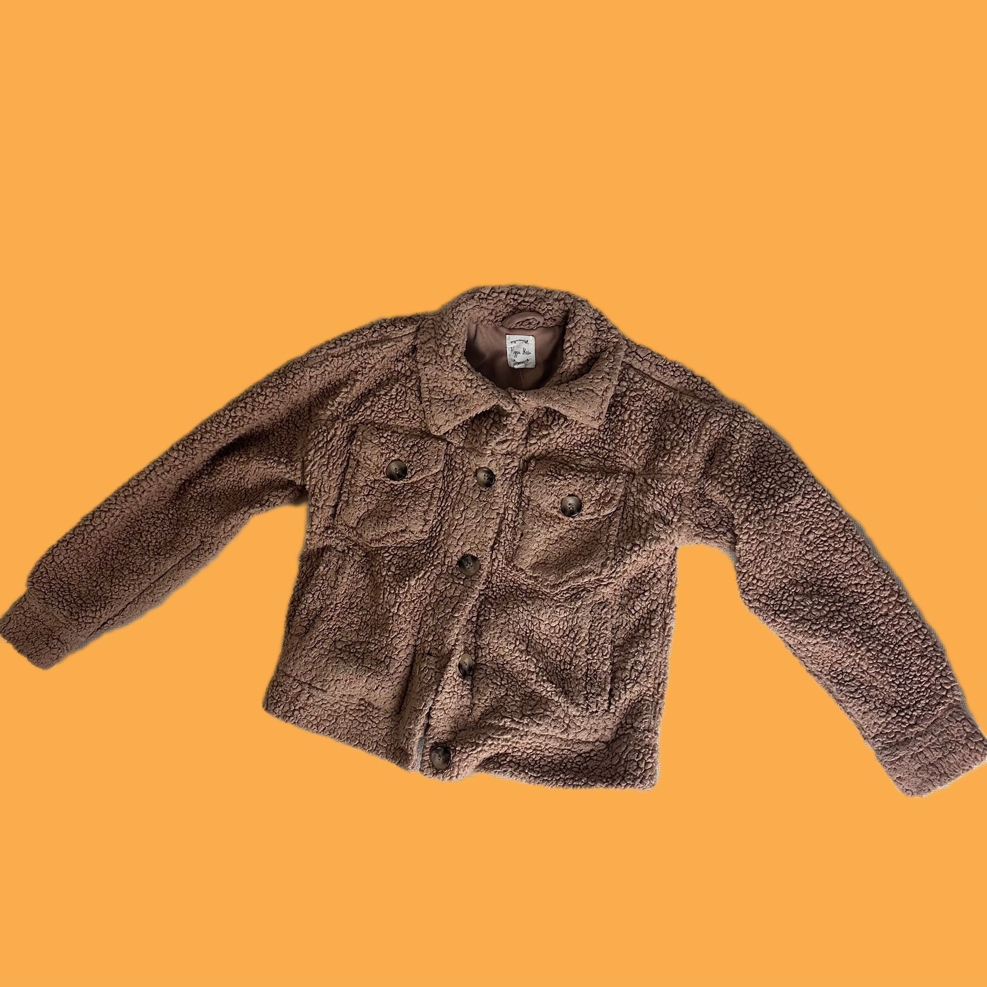 Hippe Rose faux fur brown jacket women