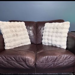 Leather loveseat