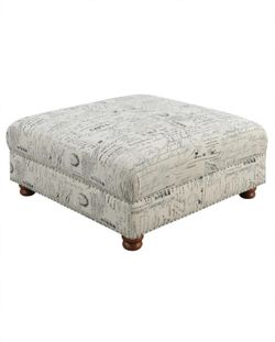 Large French Script Ottoman 36" x 36" — Tufted-Set Companion Piece