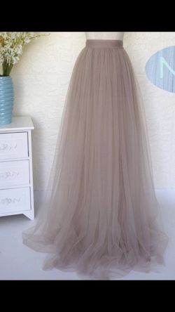 Blush tulle long skirt