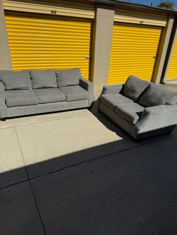 2pc Gray Broyhill Sofa and Loveseat Set. $600. Will deliver for a fee.