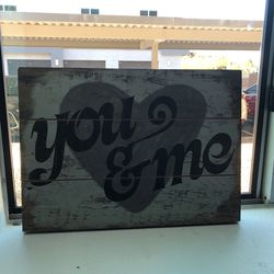 You & Me Wood Sign