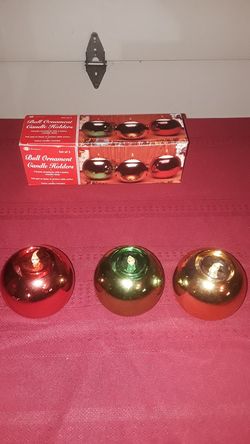Ball ornament candle holders
