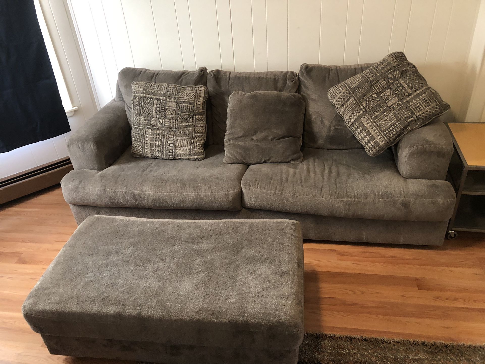 Couch, Ottoman, Pillows