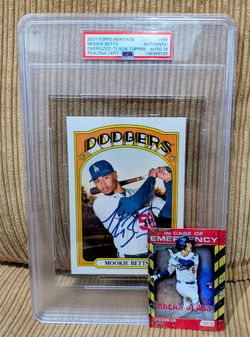 Mookie Betts 2021 Topps Heritage Oversized Card Dodgers Jumbo Card  PSA Auto 10