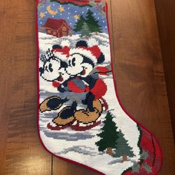 Disney Mickey & Minnie Mouse Needlepoint Stocking