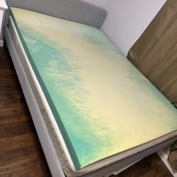 Bed Frame, mattress and Foam mattress top