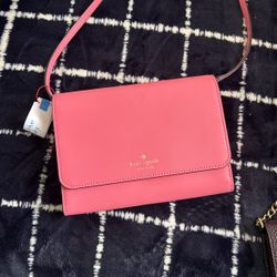 NEW Kate Spade Leather Kerri Crossbody Bag, Bright Blush