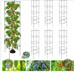 Metal Trellis for Climbing Plants/Plant Support Cage 12”x12”x56” - 6 pack