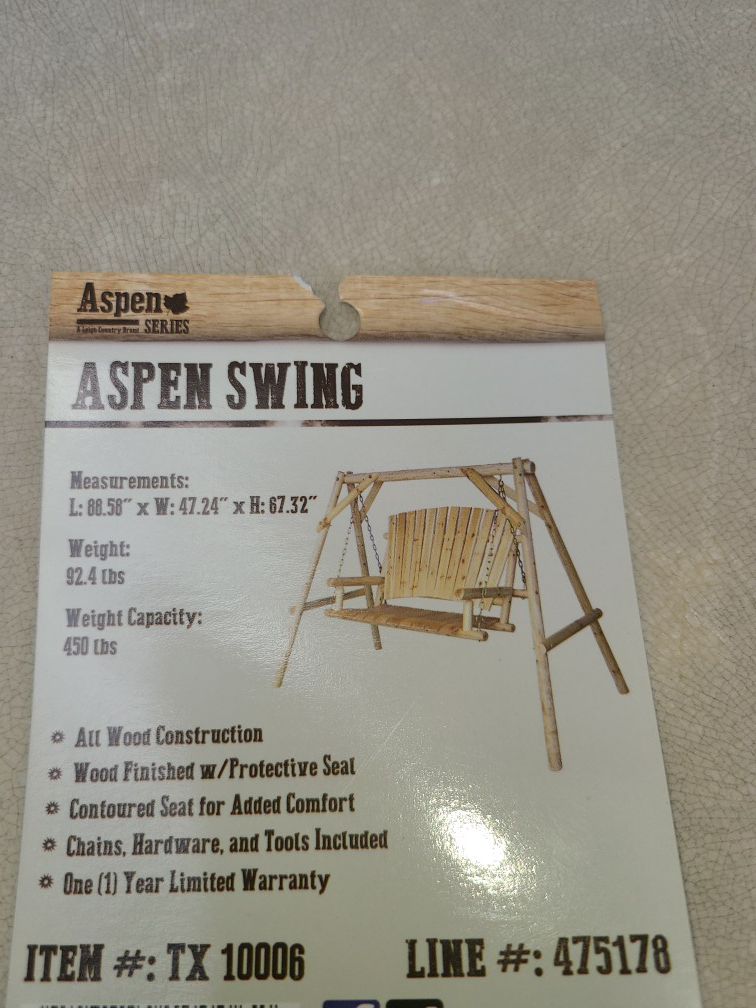 Brand New Aspen Swing
