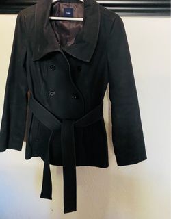 Gap Black Double-Breasted Belted Coat