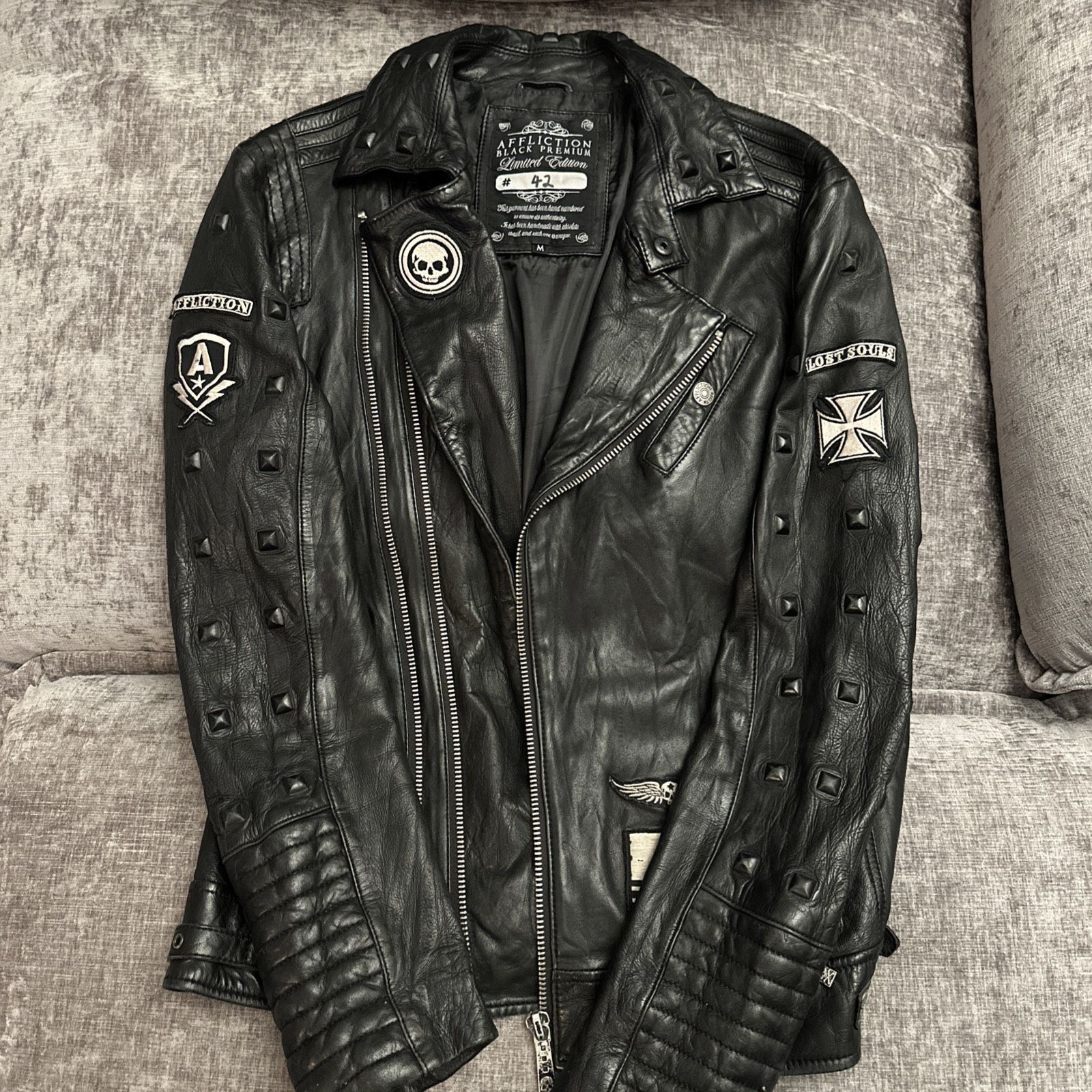 Affliction Leather Motorcycle Jacket Limited Men Medium