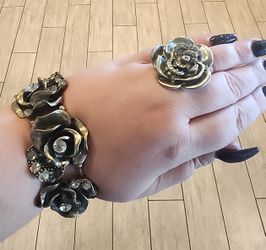 Large Flower Bracelet/Ring Set