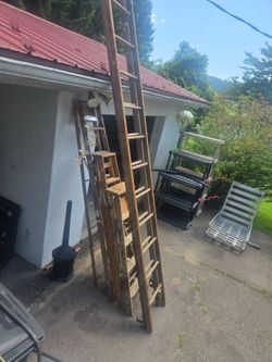Wood ladders.