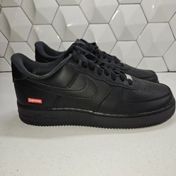 Nike Black Supreme Air Force 1's