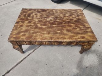 Vintage Gold Crackle Finish Coffee Table