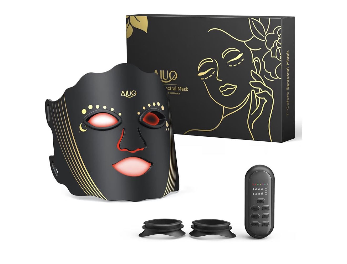 Red Light Therapy for Face, Led Face Mask Light Therapy with Rechargeable Remote, LED Face Mask Light Therapy at Home, Comfortable Red Light Therapy M