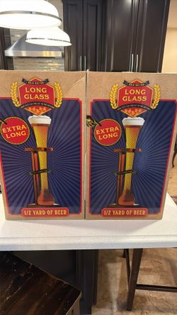 TWO BEER YARD GLASS.