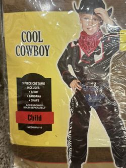 New In  Packaging Cowboys costume Size 8 To 10
