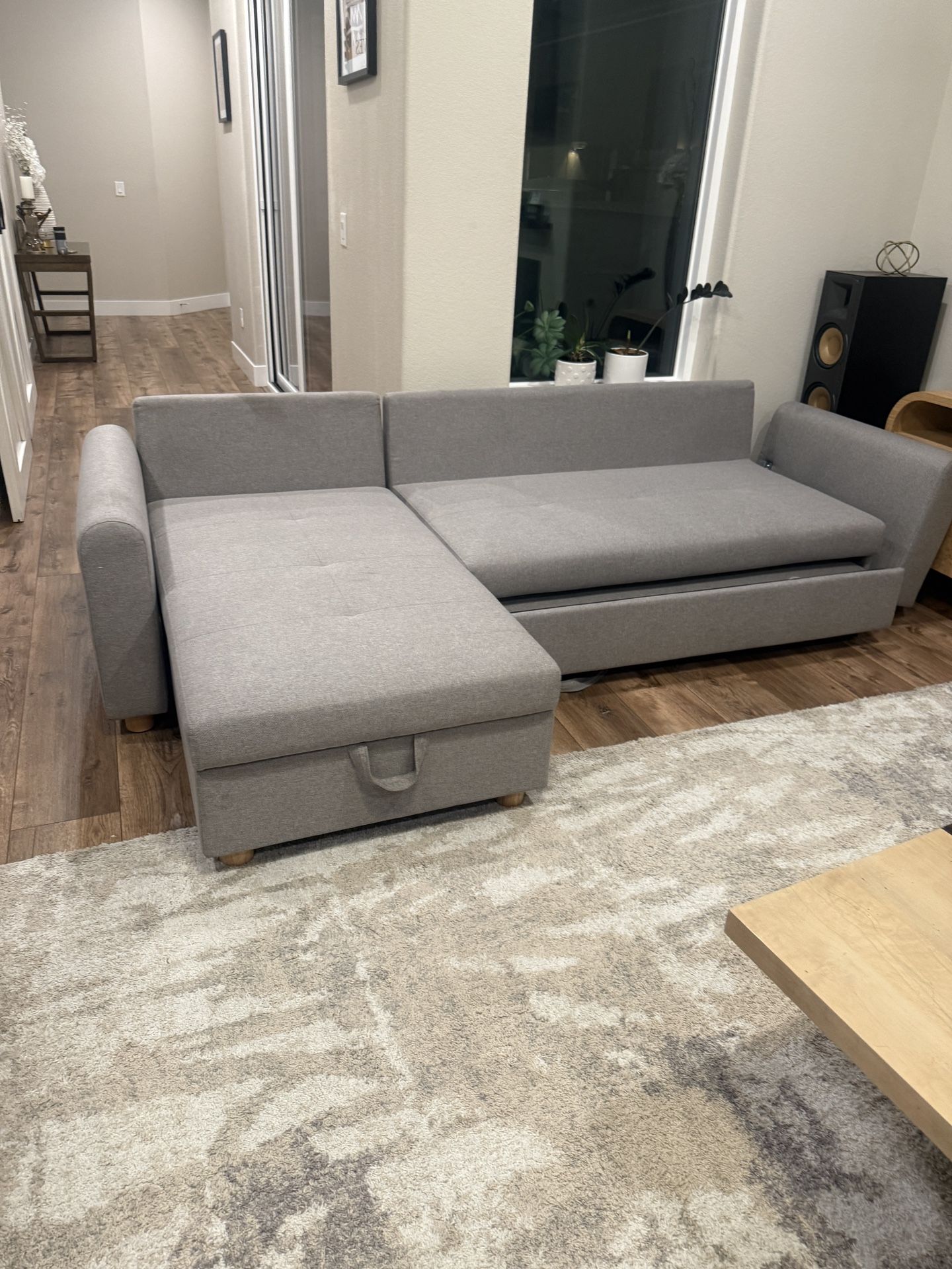 Nordby 104" Reversible Sleeper Sectional - Pep Gray