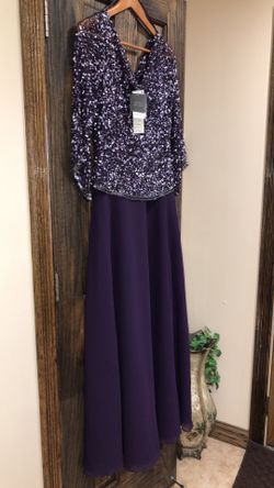 Formal Dresses Size 8 J Kara Dress Purple long sleeve Maxi Mother of the Bride Prom Evening Gown