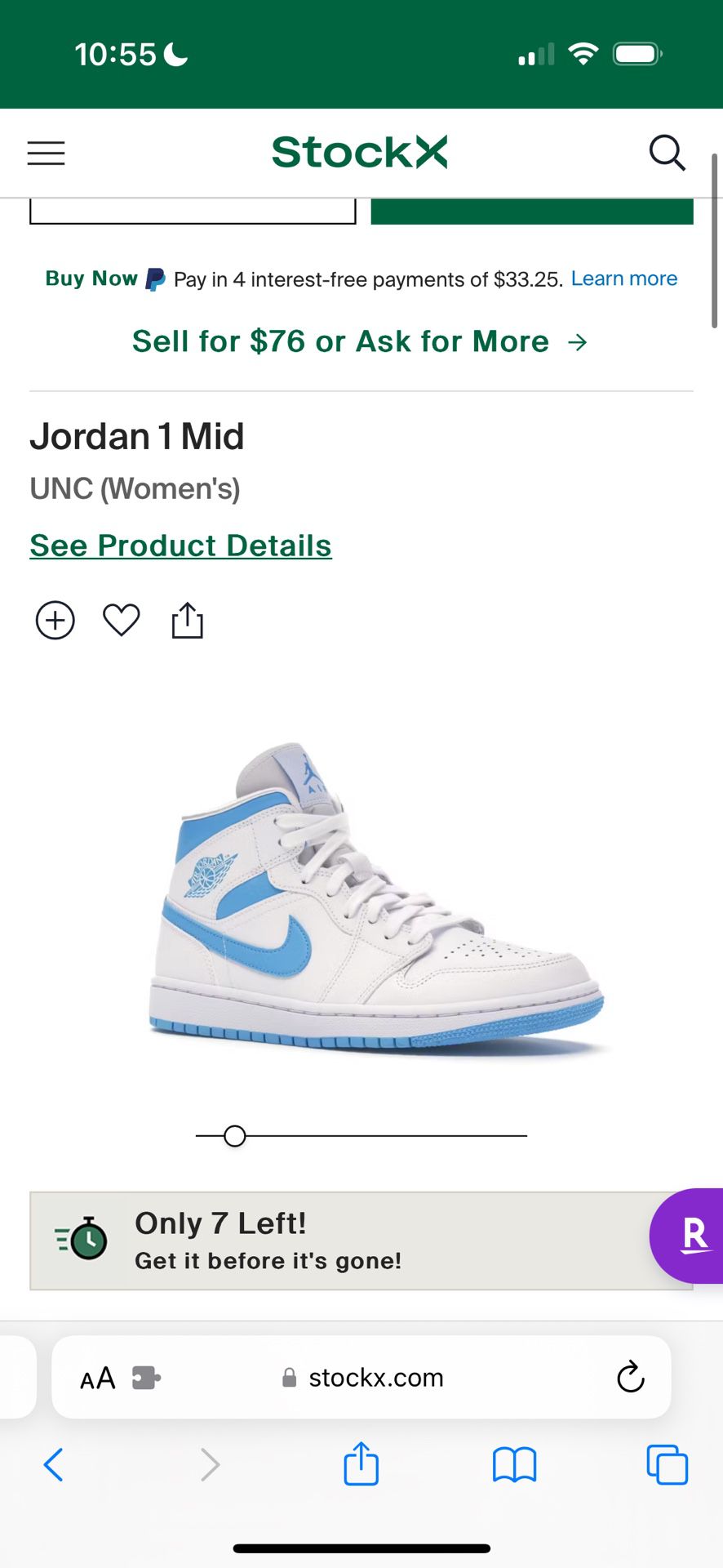 Nike Jordan 1 mid Women’s Size 8